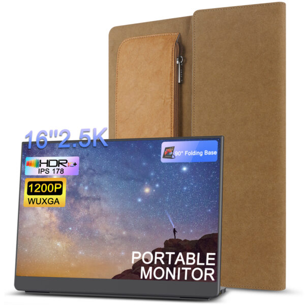 2.5K Portable Monitor 16.0 inch  Full HD IPS HDMI 2.5K  2560*1200 Screen for Gaming Laptop Computer Xbox PS4 PS5 ,Switch, iphone 15 series Working Display with Dual Speakers (2.5k 16.0-inch Monitor)